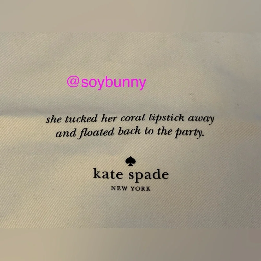 🐰 Large Kate Spade Dust Bag (GUC; Cream/Black)